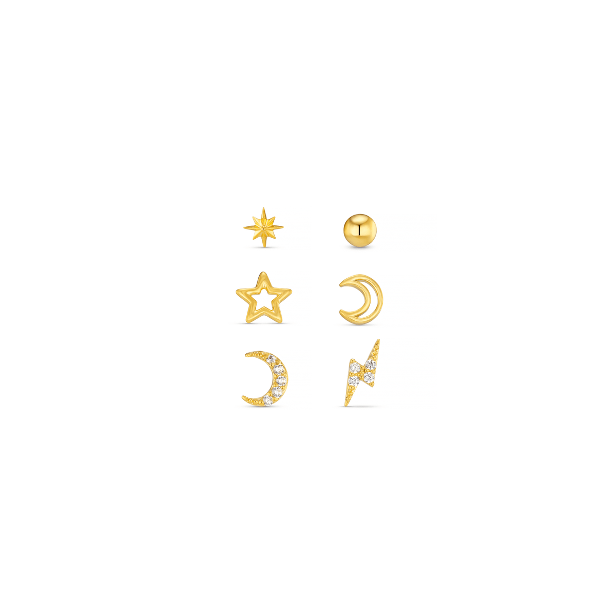 Orelia London Celestial Stud Pack Ear Party - Gold