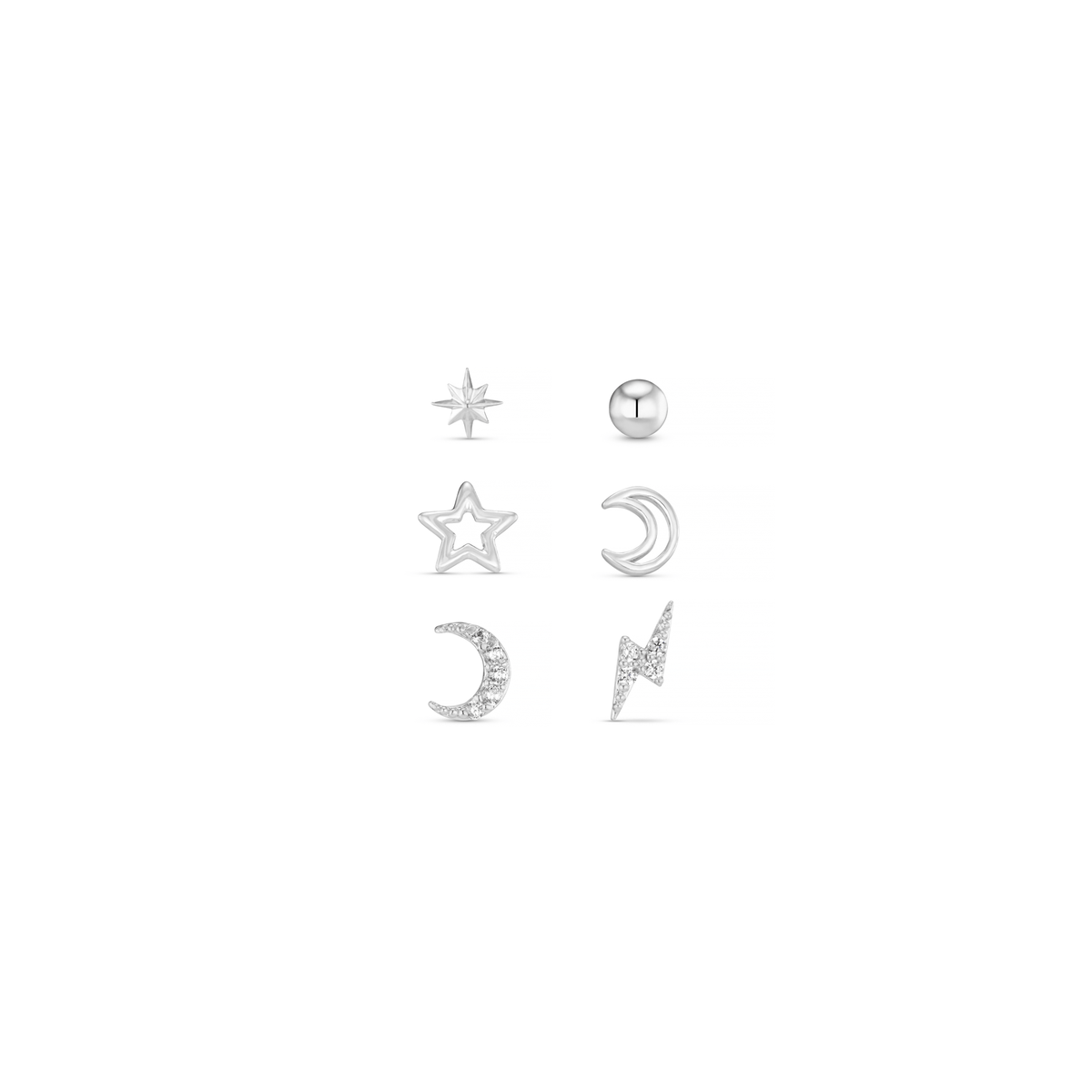 Orelia London Celestial Stud Pack Ear Party - Silver